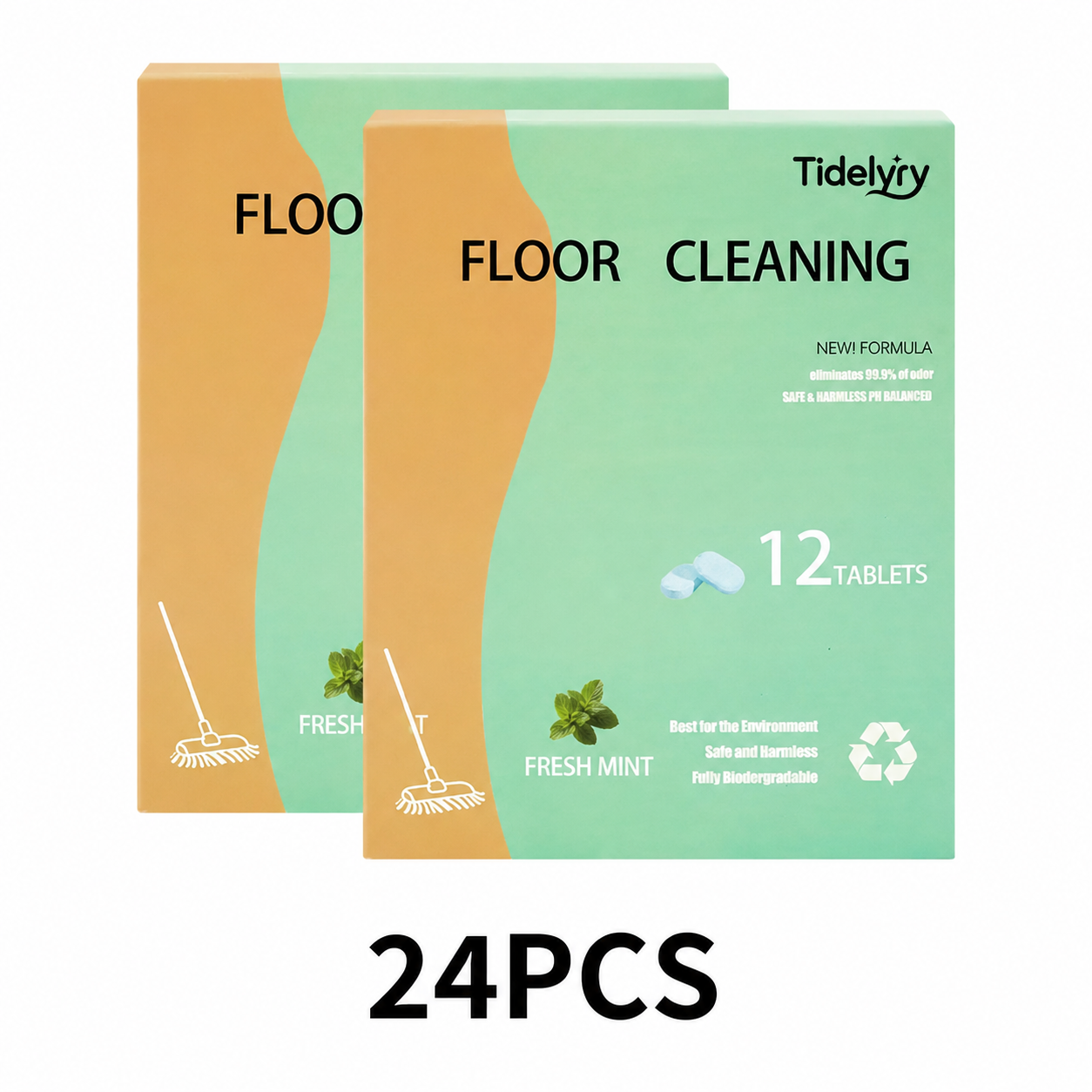 ✨ Tidelyry Floor Cleaning Tablets – Powerful Grime & Odor Removal, Fast-Drying & Residue-Free | 12/24-Pack, Lemon or Mint 🍋🌿
