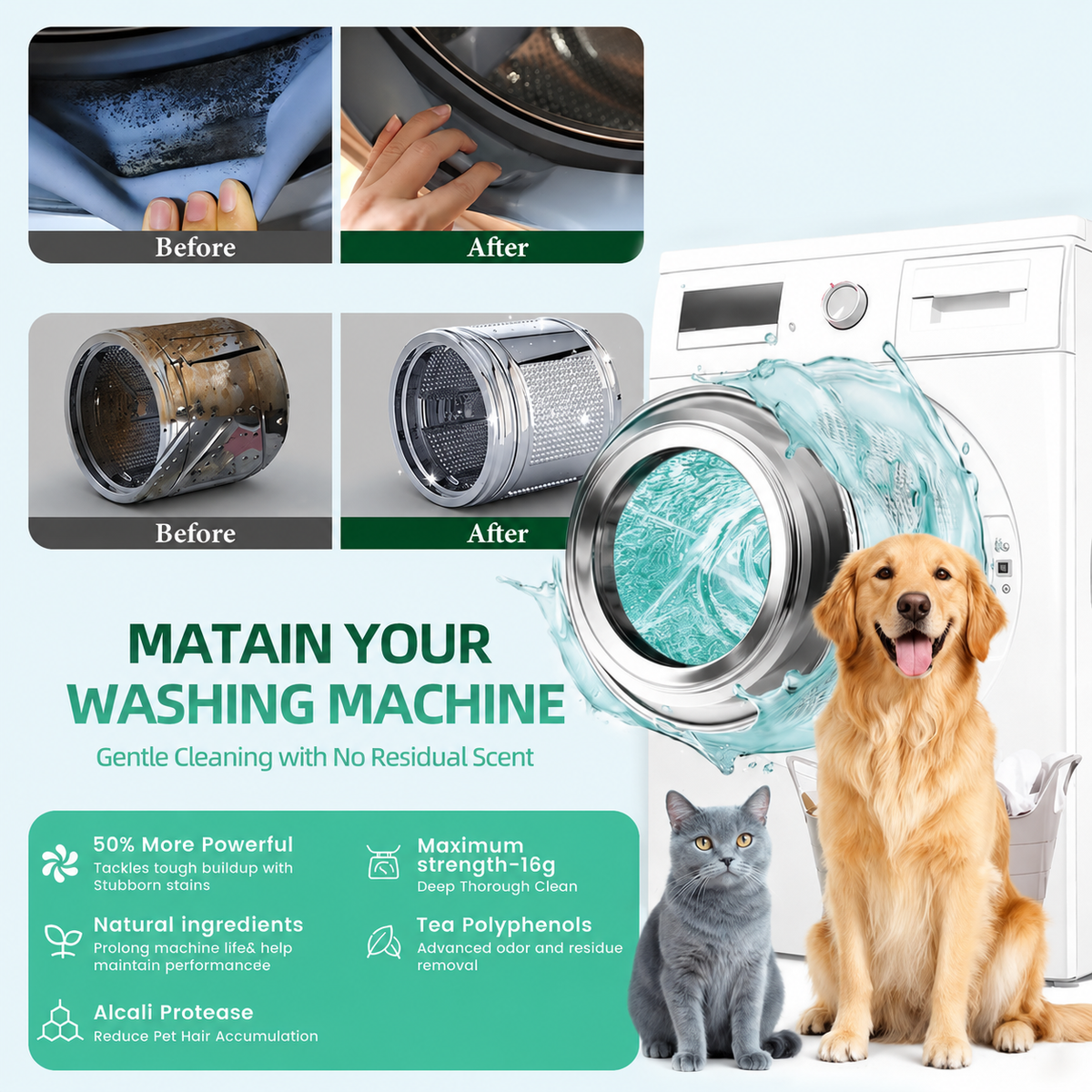 🔥 While Supplies Last! 🎉 Powerful Washing Machine Cleaner Tablets – 12 Count