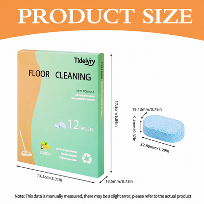 ✨ Tidelyry Floor Cleaning Tablets – Powerful Grime & Odor Removal, Fast-Drying & Residue-Free | 12/24-Pack, Lemon or Mint 🍋🌿