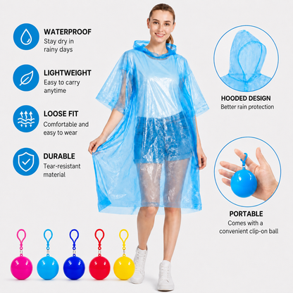 🌧️ Pocket-Size Disposable Raincoat for Unexpected Showers