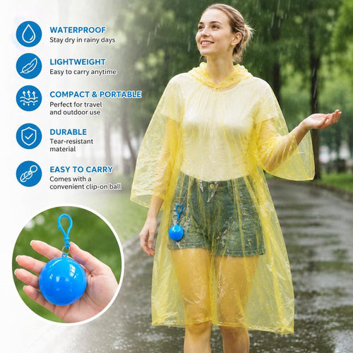 🌧️ Pocket-Size Disposable Raincoat for Unexpected Showers